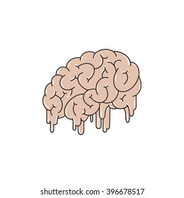 Melting brain. Vector illustration