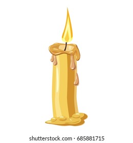 Melting candle icon. Cartoon illustration of candle vector icon for web design