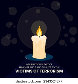 Melting candle icon cartoon vector illustration good for international day of remembrance and tribute to the victims of terrorism