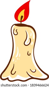 Melting candle, illustration, vector on white background