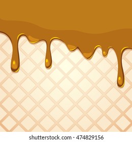 Melting caramel on wafer texture