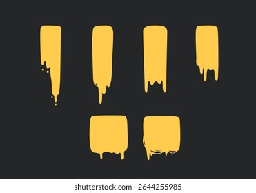 Melting cheese drip vertical and square banner label vector collection