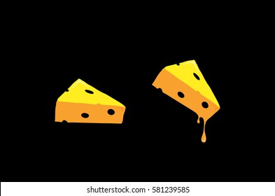 Melting Cheese Icon Vector Illustration