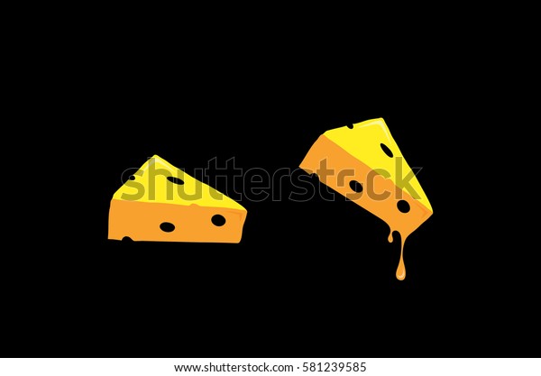 Melting Cheese Icon Vector Illustration เวกเตอร์สต็อก (ปลอดค่าลิขสิทธิ์