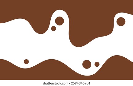 melting chocolate background. flowing dark chocolate. wavy liquid chocolate background for banner or packaging design. fluid choco background. abstract wavy layered background. brown color.