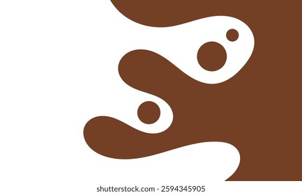 melting chocolate background. flowing dark chocolate. wavy liquid chocolate background for banner or packaging design. fluid choco background. abstract wavy layered background. brown color.