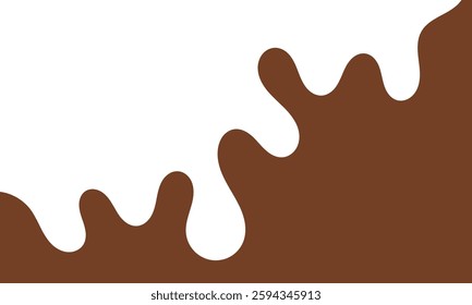 melting chocolate background. flowing dark chocolate. wavy liquid chocolate background for banner or packaging design. fluid choco background. abstract wavy layered background. brown color.