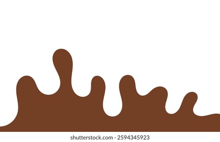 melting chocolate background. flowing dark chocolate. wavy liquid chocolate background for banner or packaging design. fluid choco background. abstract wavy layered background. brown color.