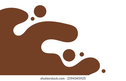 melting chocolate background. flowing dark chocolate. wavy liquid chocolate background for banner or packaging design. fluid choco background. abstract wavy layered background. brown color.