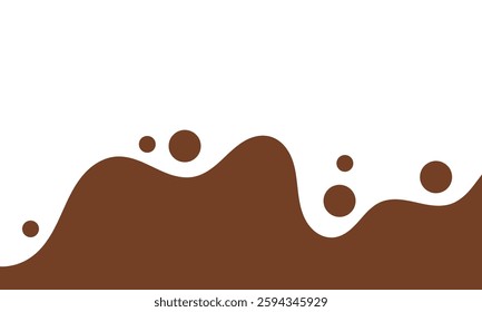 melting chocolate background. flowing dark chocolate. wavy liquid chocolate background for banner or packaging design. fluid choco background. abstract wavy layered background. brown color.