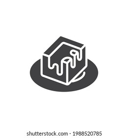 Melting chocolate bar vector icon. filled flat sign for mobile concept and web design. Chocolate glyph icon. Symbol, logo illustration. Vector graphics