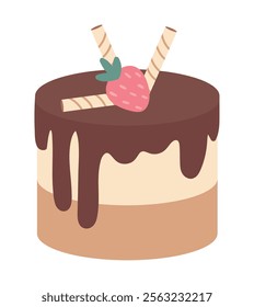 melting chocolate cake dessert isolated icon