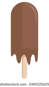 Melting chocolate ice cream bar vector illustration