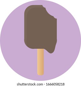 melting chocolate ice cream with a bite