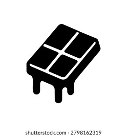 Melting Chocolate Icon vector icon isolated silhouette illustration suitable for branding, signage, education, presentation and creative design projects.