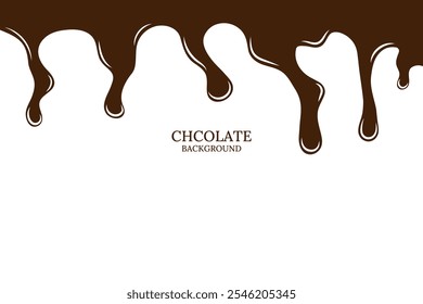 Melting Chocolate Isolated On White Background. Vector Illustration