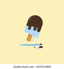 Melting chocolate mint ice cream vector.flat design.EPS10.