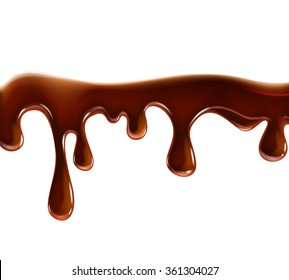 Melting chocolate on white background vector isolated