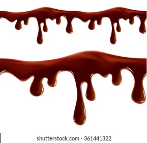 Melting chocolate seamless border vector isolated