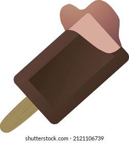 melting chocolate strawberry ice cream vector