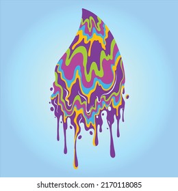 Melting colorful cute water drip vector illustrations for your work logo, merchandise t-shirt, stickers and label designs, poster, greeting cards advertising business company or brands