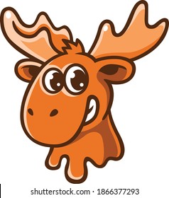 Melting Cute Moose Cartoon Character Design