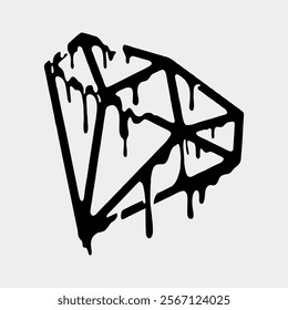 melting diamond icon vector art