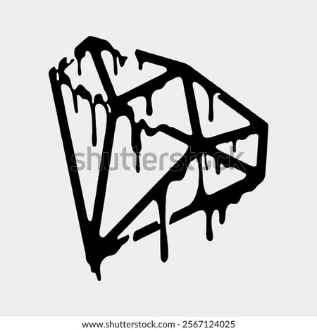 melting diamond icon vector art