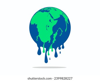 Fusión de la Tierra, cambio climático. vector 