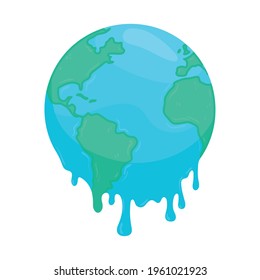 melting earth, global warming isolated