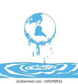 The melting earth, global warming vector