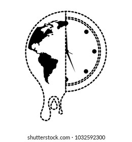melting earth planet and clock time environment