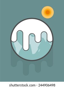 melting earth seen from space, vector illustration
