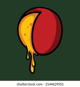 Melting edam cheese cartoon vector illustration