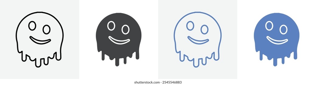 melting emoji icon Group symbol or sign vector
