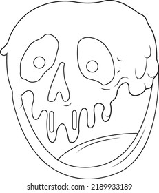 Melting Face Line Art Illustratiom