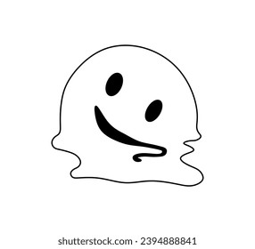 Melting face social media emoji isolated on white background. Emoticon symbol modern, simple, vector, icon for website design, mobile app, ui. Vector Illustration	