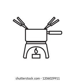 Melting fondue pot icon