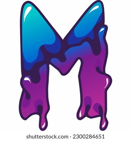 Melting font style design, colorful alphabet, free re-edit free letter vector illustration