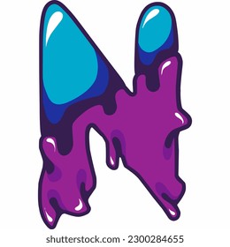 Melting font style design, colorful alphabet, free re-edit free letter vector illustration