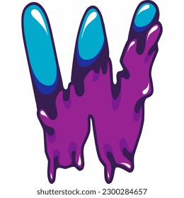 Melting font style design, colorful alphabet, free re-edit free letter vector illustration