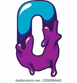 Melting font style design, colorful alphabet, free re-edit free letter vector illustration