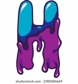 Melting font style design, colorful alphabet, free re-edit free letter vector illustration