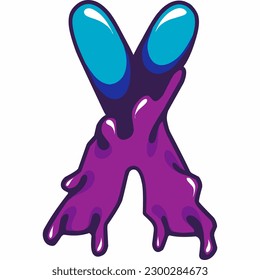 Melting font style design, colorful alphabet, free re-edit free letter vector illustration