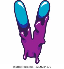 Melting font style design, colorful alphabet, free re-edit free letter vector illustration