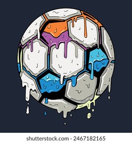 Melting Football Vector Illustration Graphic