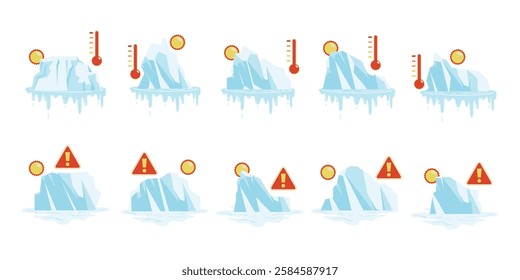 Melting Glacier Climate Change Illustration