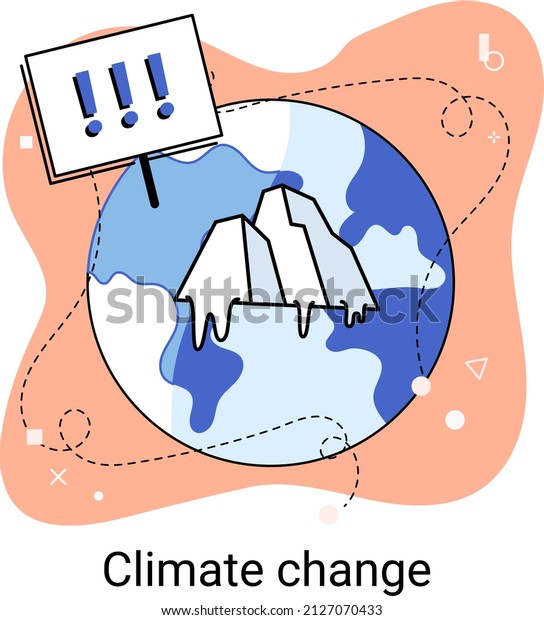 Melting glaciers, global warming, sea level\
rise concept. Climate change, human impact on ecology and nature of\
Earth. Saving Earth and environmental care. Planet suffers from\
ecological catastrophy