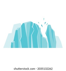 Melting glaciers icon cartoon vector. Arctic iceberg. Global north ice