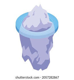 Melting glaciers icon. Isometric of melting glaciers vector icon for web design isolated on white background